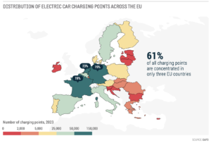 distribution of electric car charging points across the eu 2